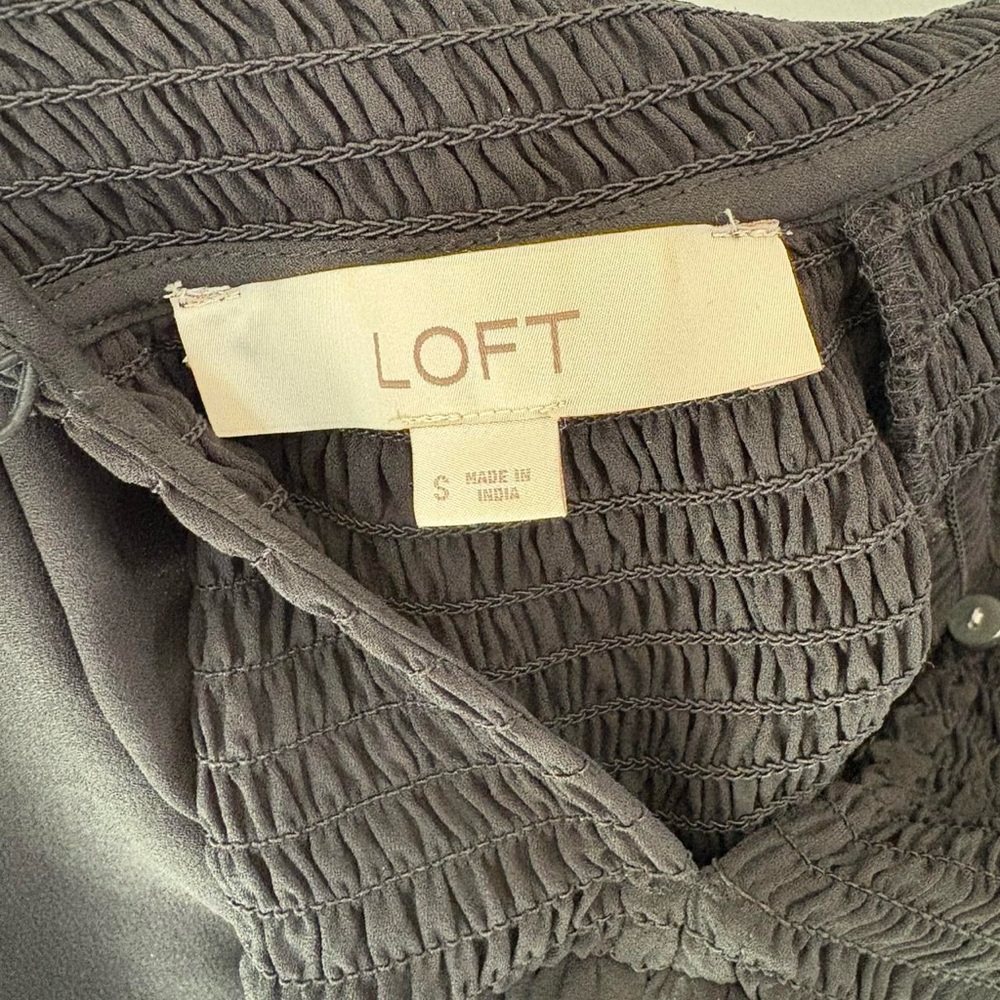 LOFT Black Ruffled Blouse - Picture 3 of 3